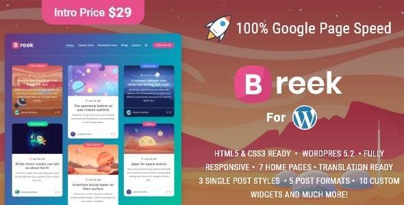 Breek – Minimal Masonry Themes for WordPress v4.1.0 (Updated)