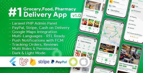 Grocery, Food, Pharmacy, Store Delivery Mobile App with Admin Panel v.2.2.0