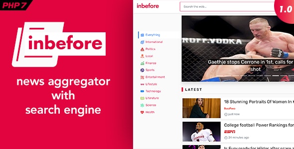 InBefore v1.0.5 – News Aggregator with Search Engine |  Php Scripts