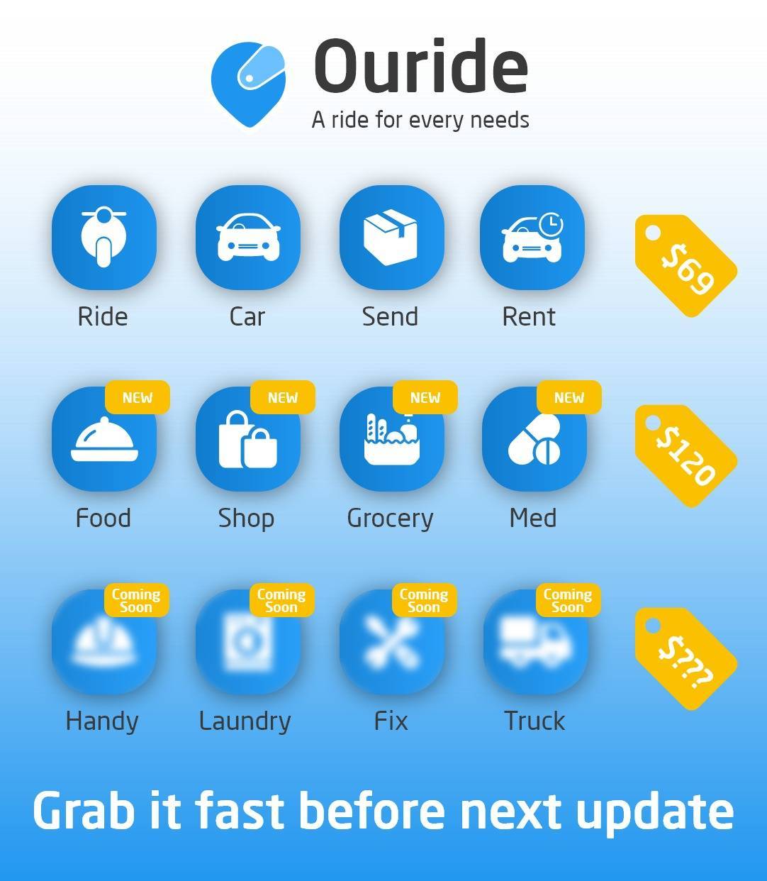 Ouride – the best delivery apps