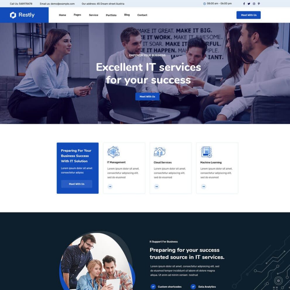 Restly v1.2.3 – IT Solutions & Technology | WordPress Theme