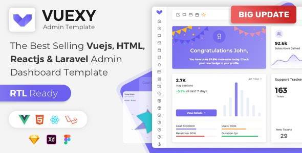 Vuexy v9.4.0 – Vuejs, React, HTML & Laravel Admin Dashboard Template