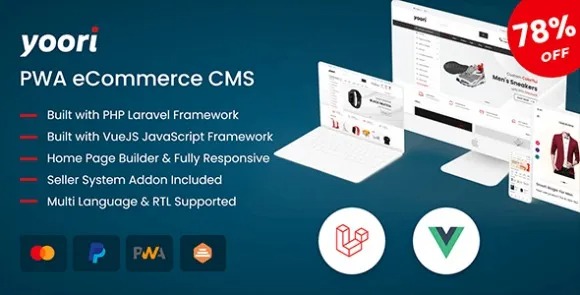 YOORI – v1.5.4 (Updated) Laravel Vue Multi-Vendor PWA eCommerce CMS Download | Php