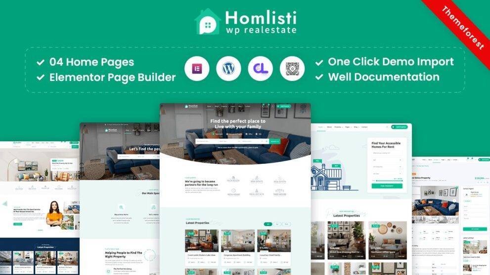 Homlisti v1.9.4 Real Estate WordPress Theme + RTL Download (Updated)