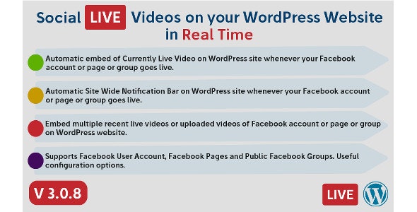 Social Live Video Auto Embed for WordPress nulled