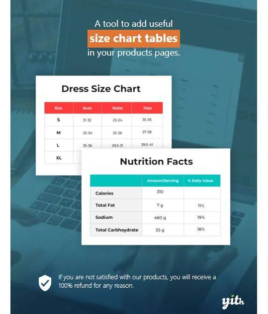 YITH Product Size Charts for WooCommerce Premium – v1.17.0 [Original] Download | WordPress