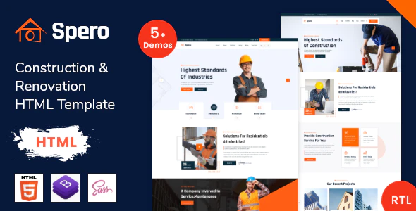 Spero – Construction & Renovation HTML Template Page Free Download