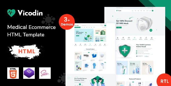 Vicodin – Medical eCommerce HTML Template Bootstrap Download