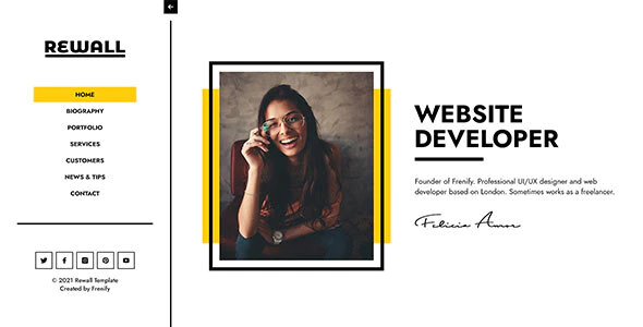 Rewall | Personal Portfolio HTML Template Download