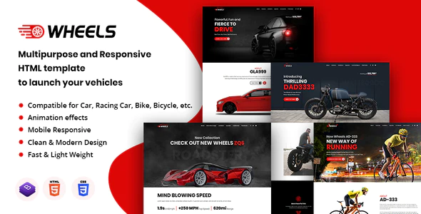 Wheels – Automobile Business Multipurpose And Responsive HTML Template