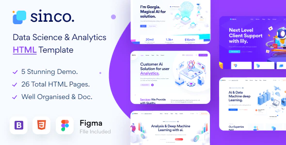 Sinco – Data Science & Analytics HTML5 Template Download