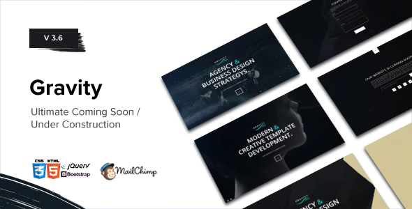 Gravity Coming Soon – Under Construction HTML Template Free Download