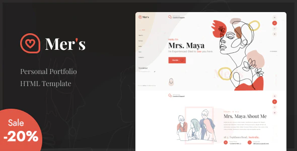 Mer’s – Personal Portfolio HTML Template Download