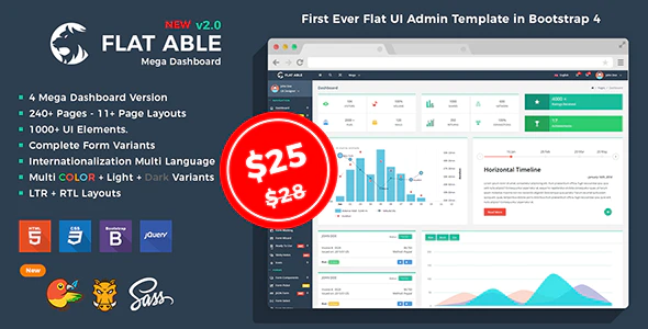 Flat Able – Bootstrap 4 Flat UI Admin Template v2.0