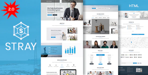 Stray landing page html template free download