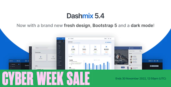 Dashmix v5.5 – Bootstrap 5 Admin Dashboard Template & Laravel 9 Starter Kit Download