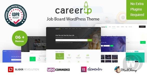 CareerUp Job Board WordPress theme Free Download