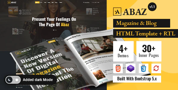 Abaz v1.1 – Newspaper & Blog HTML Template