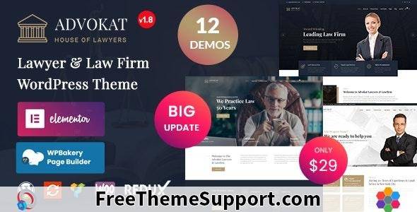 Advokat Lawyer & Law Firm WordPress Theme v1.8.7 Download