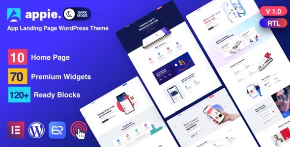 Appie v2.2.0 (Updated)-App Landing Page WordPress Theme