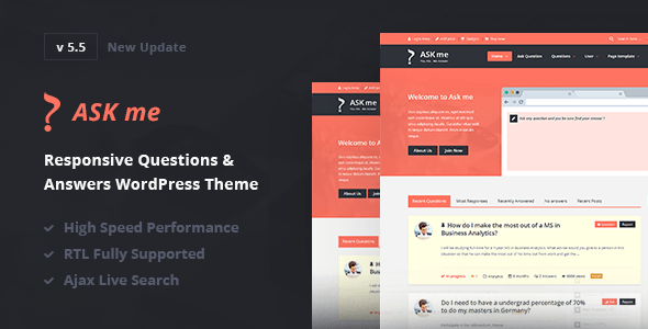 Ask Me WordPress Theme v6.9.6 – Best Responsive Questions & Answers WordPress Theme (Updated)