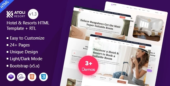 Atoli v1.3 – Hotel & Resorts Booking Bootstrap 5 Free HTML Template Download