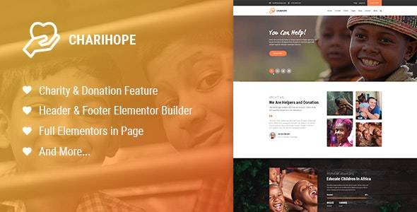 Charihope charity and donation wordpress theme Free download