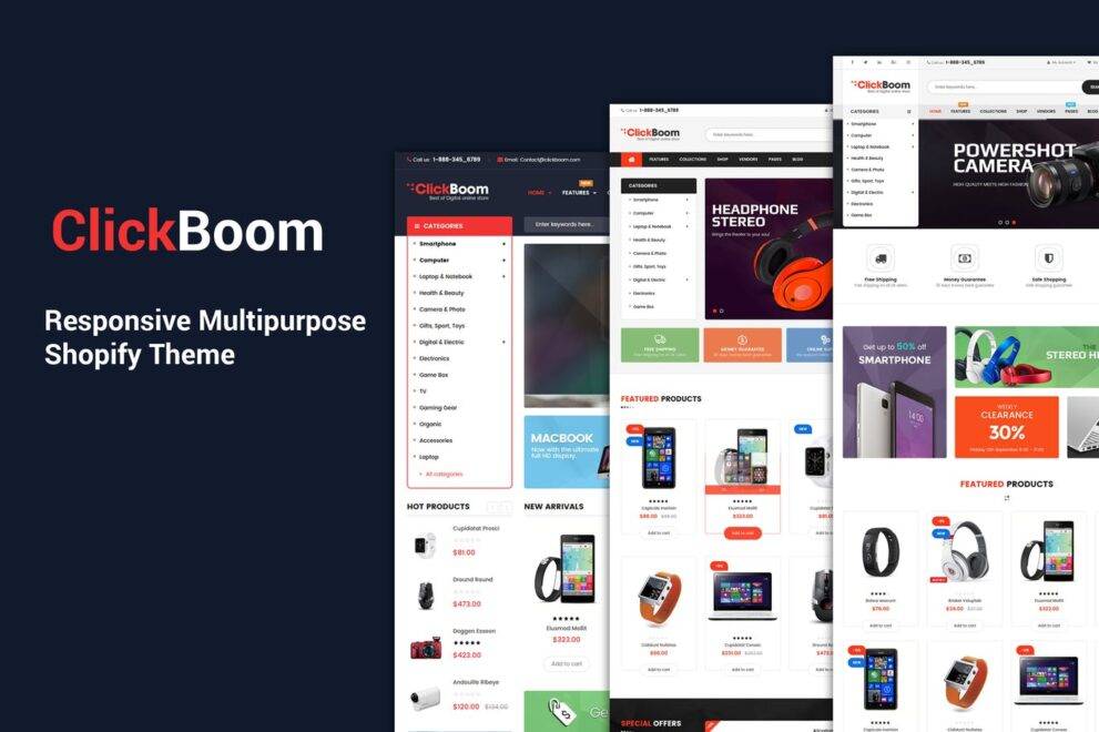 ClickBoom – Responsive Multipurpose Shopify Theme (Sections Ready) GPL