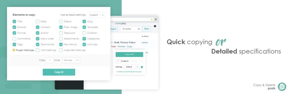 Copy & Delete Posts Premium – v1.3.9 | WordPress