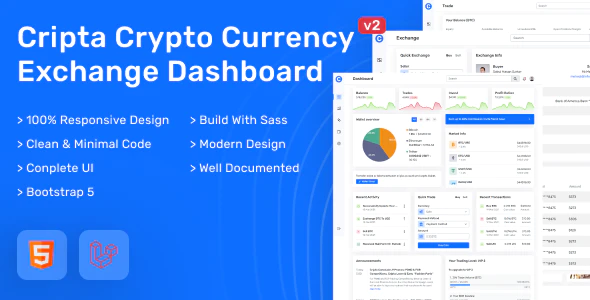 Cripta Cryptocurrency HTML and Laravel Exchange Dashboard Download