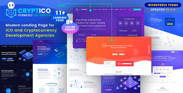 Cryptico v1.4.12 – ICO Crypto Landing & Cryptocurrency WordPress Theme Download