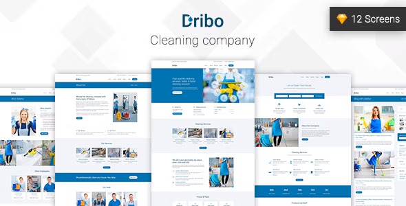 Dribo — Cleaning company Sketch Template | Html Templates