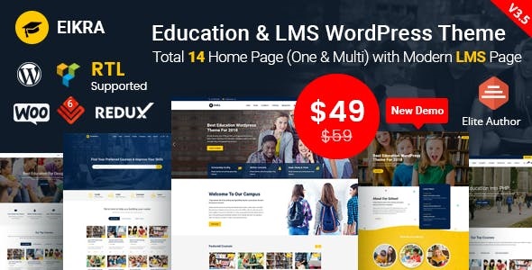 Eikra Education v4.4.10 + v4.4.8 – Best Education WordPress Theme (Updated)