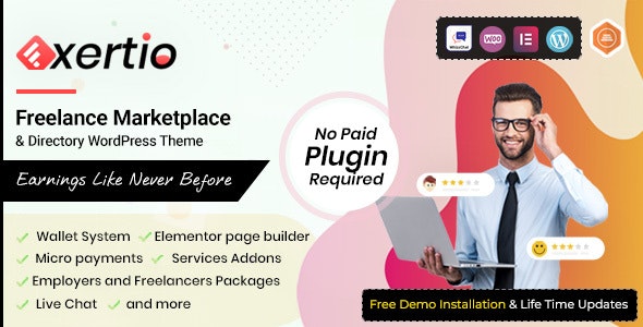 Exertio v1.2.8 – Freelance Marketplace WordPress Theme Downlaod