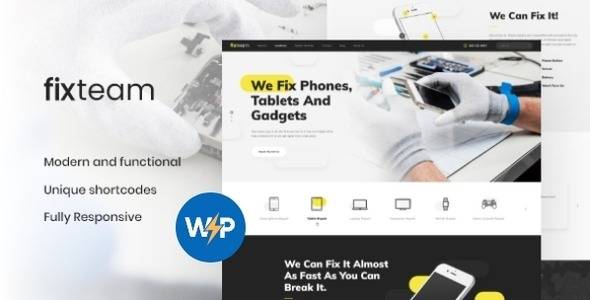 FixTeam v1.3.4 – Electronics & Mobile Devices Repair WordPress Theme Download