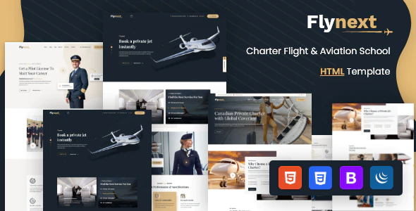 Flynext – Private Airlines Charters HTML Template Free Download