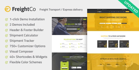 FreightCo v.1.1.7 Best Transportation & Warehousing WordPress Theme