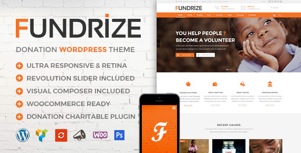 Fundrize – v1.32 Responsive Donation & Charity | WordPress Theme