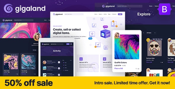 Gigaland NFT Marketplace – v2.2.2 Download | HTML Template