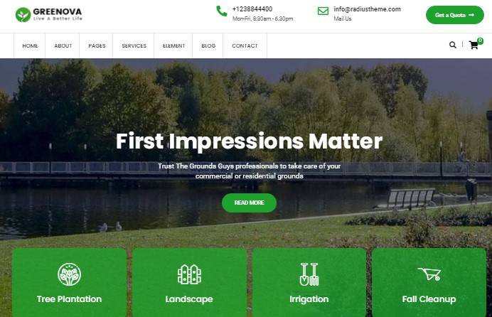 Greenova v2.3.1 – Gardening & Landscaping WordPress Theme Download