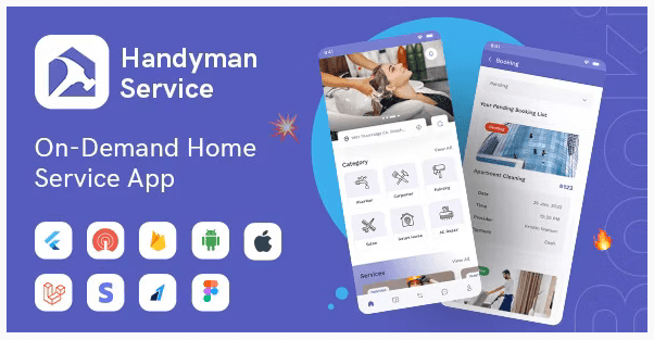 Handyman Service v10.10.2 – Flutter On-Demand Home Services App with Complete Solution (Updated)