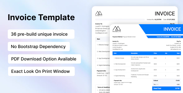 Invoma Invoice HTML Template Free Download