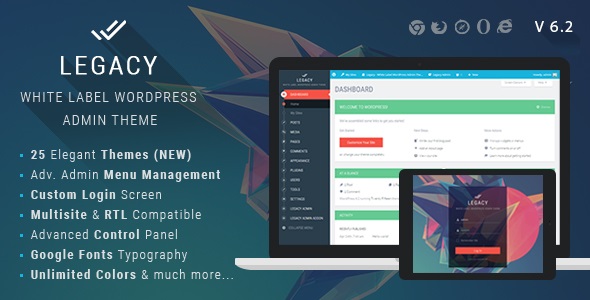 Legacy v9.6 – White label WordPress Admin Theme Download