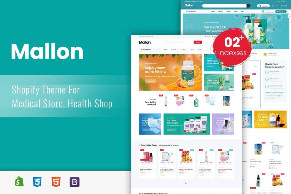 Mallon – Medical Store, Health Shop eCommerce Shopify Theme v1.0.1