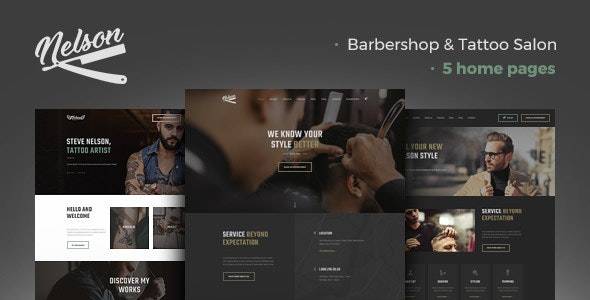 Nelson v1.3.1 – Barbershop Hairdresser & Tattoo Salon WordPress Theme Download