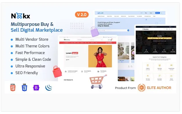 Nookx v2.4.3 – Free Download Digital Marketplace HTML Template with Admin Panel