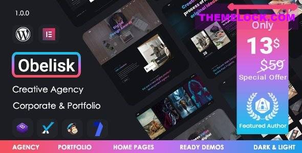 Obelisk v1.7.8 – Agency Portfolio & Creative WordPress Theme