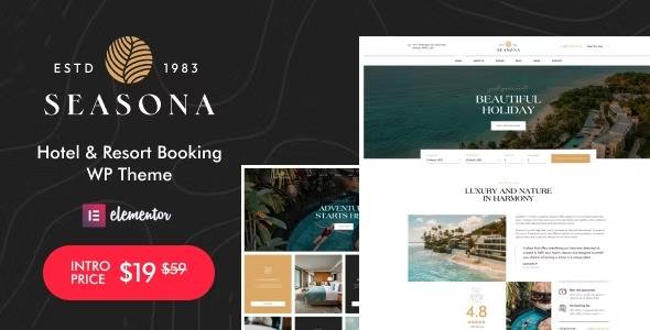 Seasons Hotel Resort Booking WordPress Theme Nulled