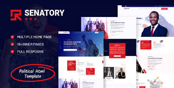 Senatory – Political Election Campaign HTML Template Download