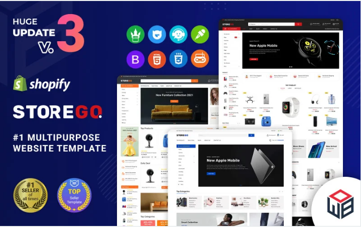 StoreGo – Multipurpose Premium Electronic Shopify Theme Template Monster Download